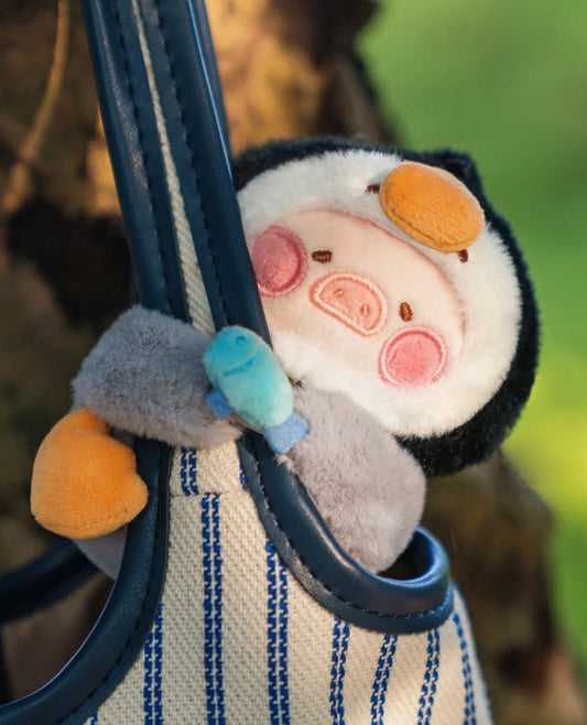 LuLu the Piggy Animal Party Vol.2 Huggy Plush Keychain (Penguin Ver.)
