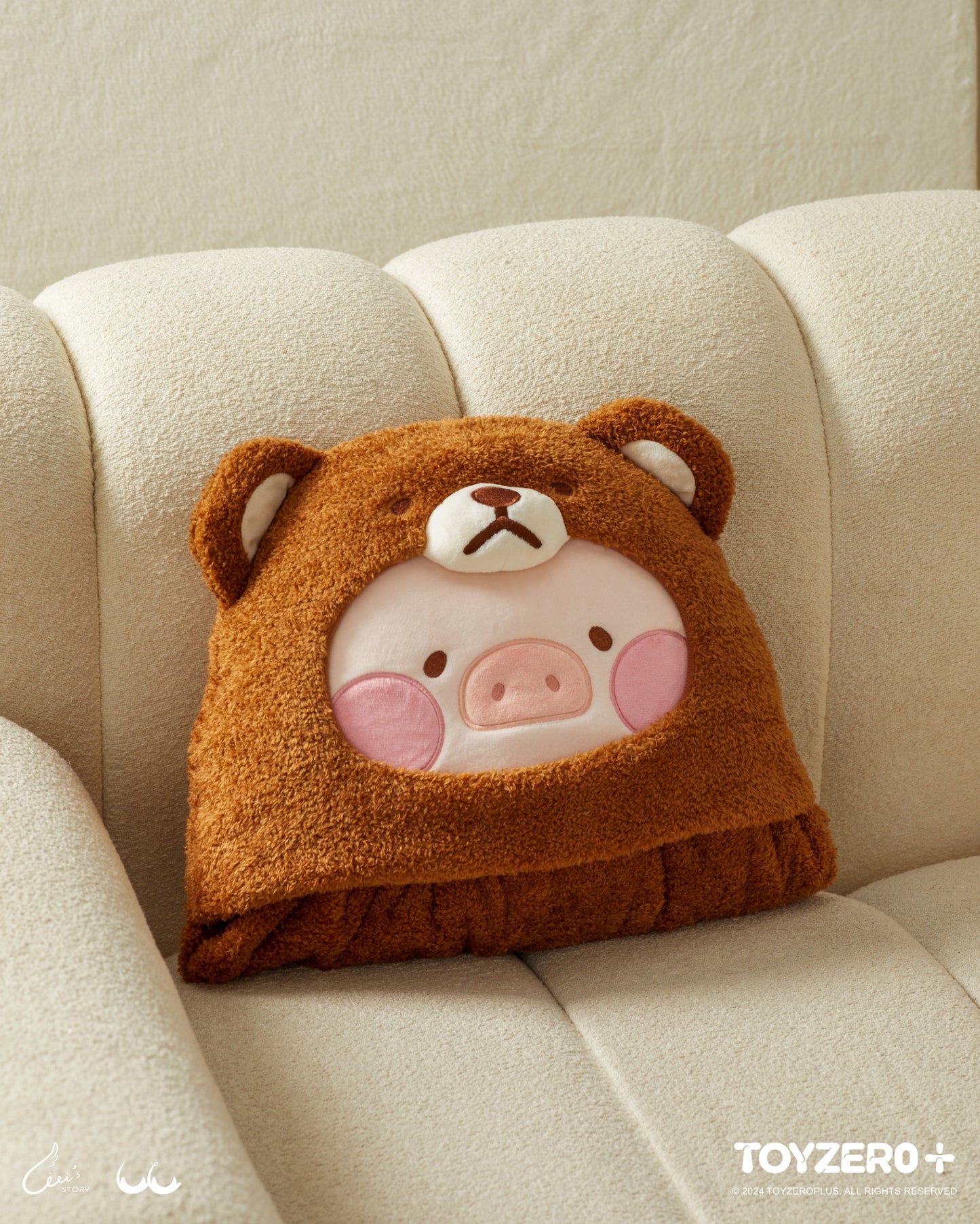 LuLu the Piggy Costume Series - Blanket with Hat (Bear) 罐頭豬LuLu è®?裝系å?? - é?£帽空調毯 (豬ç??)