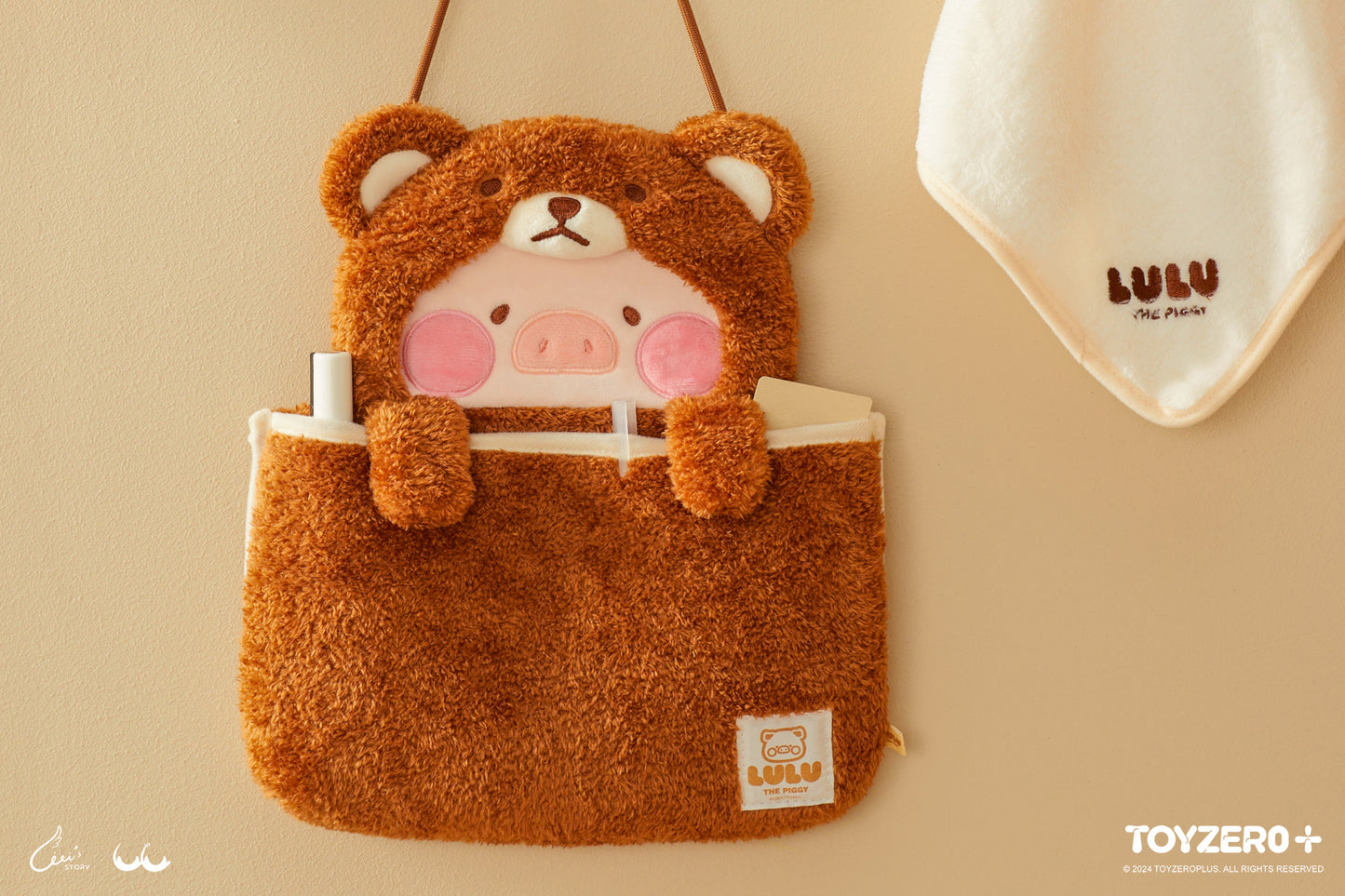 LuLu the Piggy Costume Series - Fluffy Wall Bag (Bear) 罐頭豬LuLu è®?裝系å?? - æ??ç??æ?¶納è¢? (豬ç??)