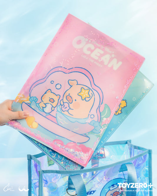 LuLu the Piggy Ocean - Glitter A4 Folder (Mermaid ver.)