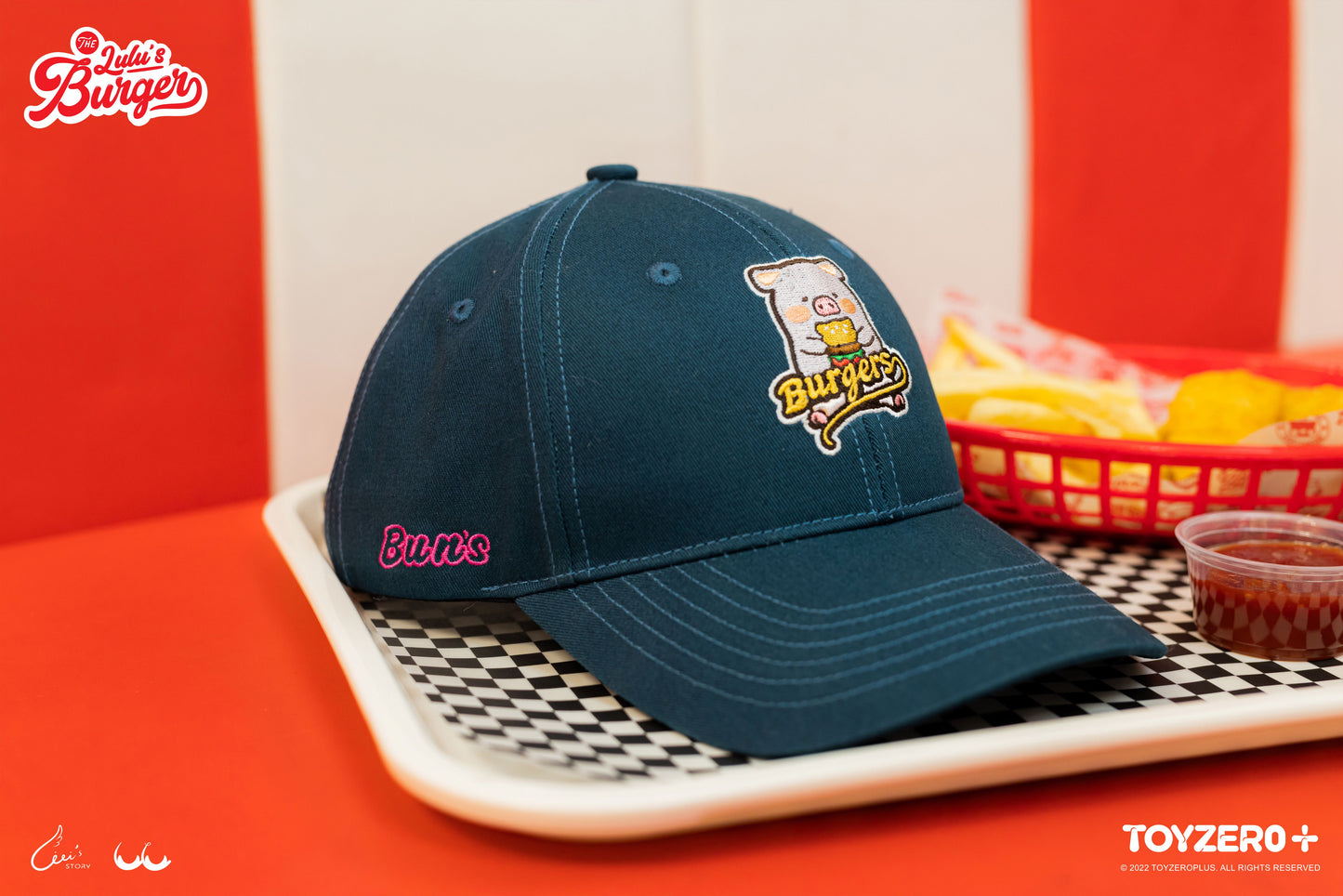 LuLu The Piggy Burger - Navy Cap