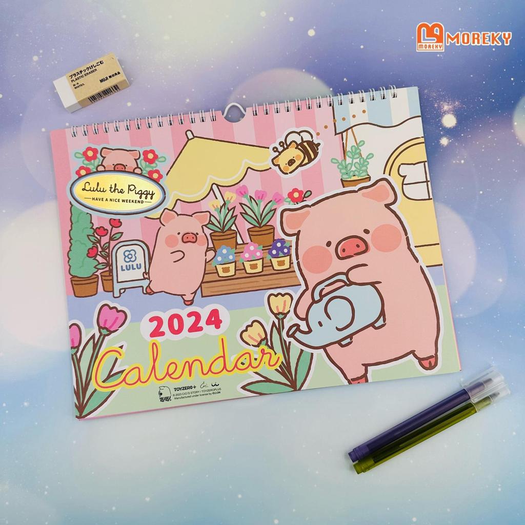 LuLu the Piggy Hanging Calendar 2024