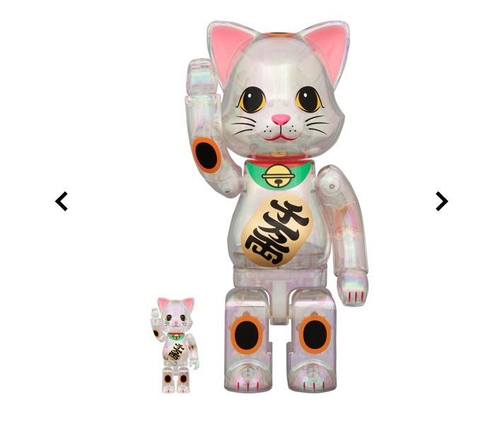 Nyabrick Manekineko Clear 400% 100% Bearbrick