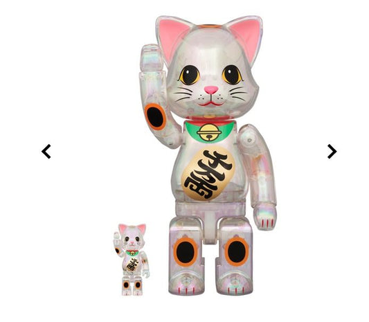 Nyabrick Manekineko Clear 400% 100% Bearbrick