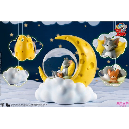 Tom and Jerry Cheese Moon Snow Globe