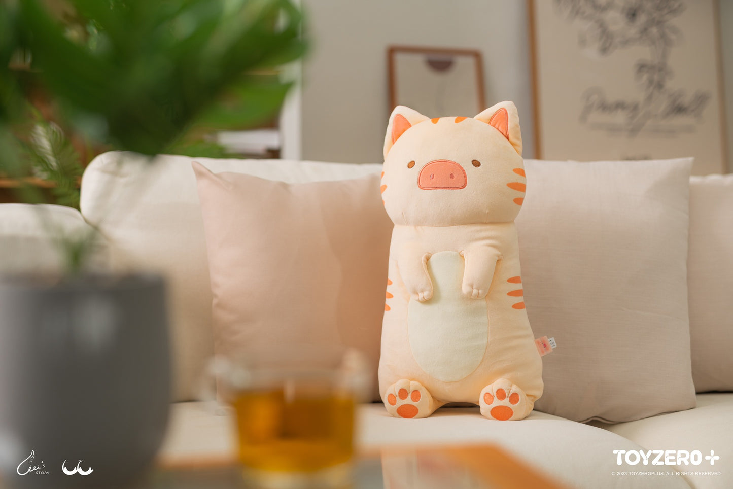LuLu The Piggy Caturday - Kitty 55cm Soft Body Pillow 罐頭豬LuLu 豬咪日常 - 豬咪55cm 長型抱枕