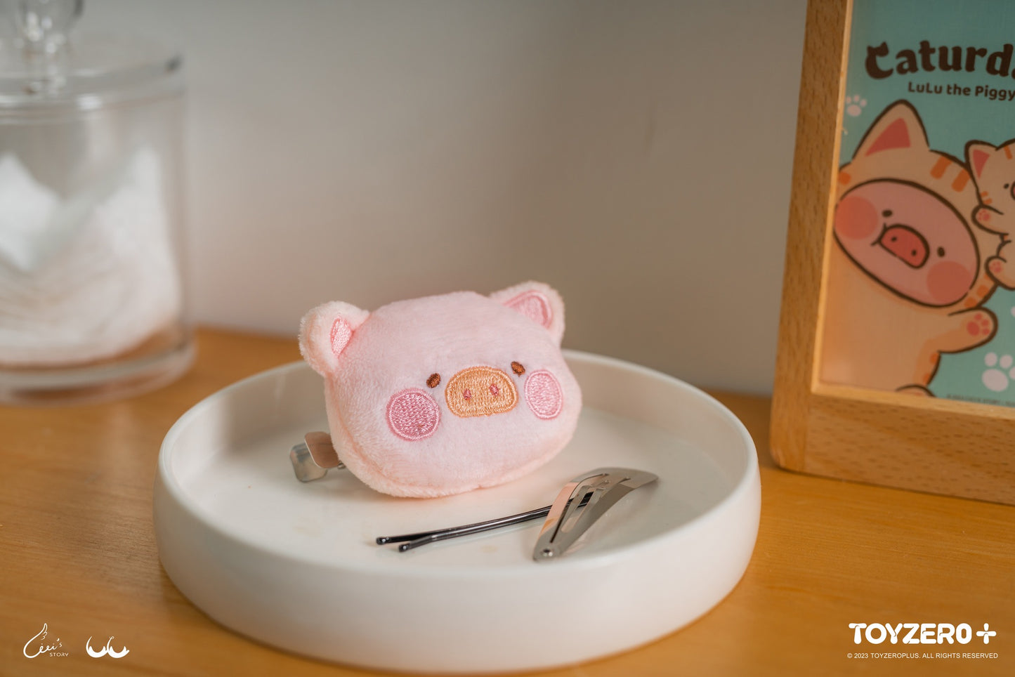 LuLu The Piggy Caturday - LuLu Plush Hair Clip 罐頭豬LuLu 豬咪日常 - LuLu 毛絨髮夾