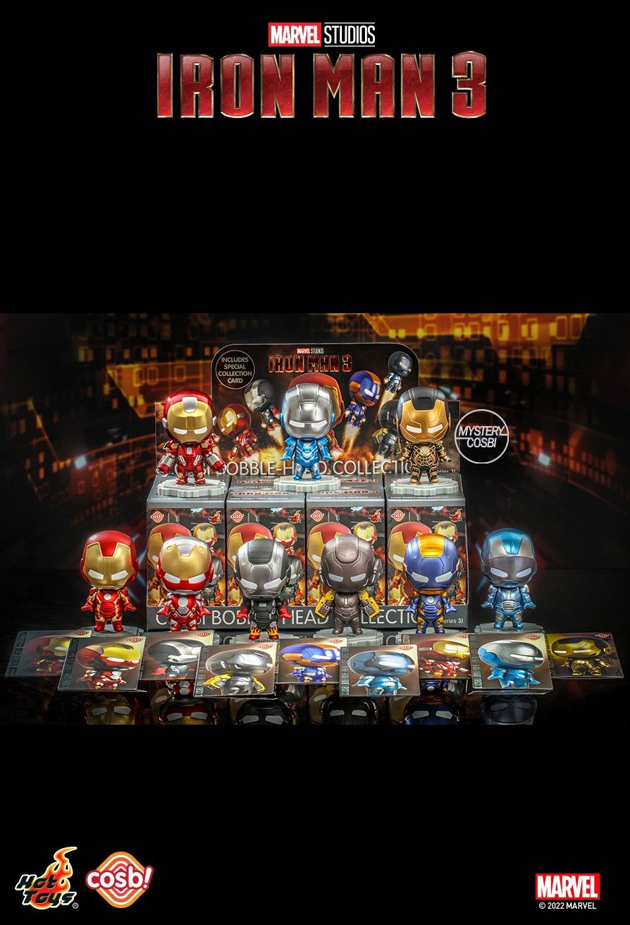 IRON MAN 3 IRON MAN (SERIES 3) COSBI BOBBLE-HEAD Blind Box by Hot Toys
