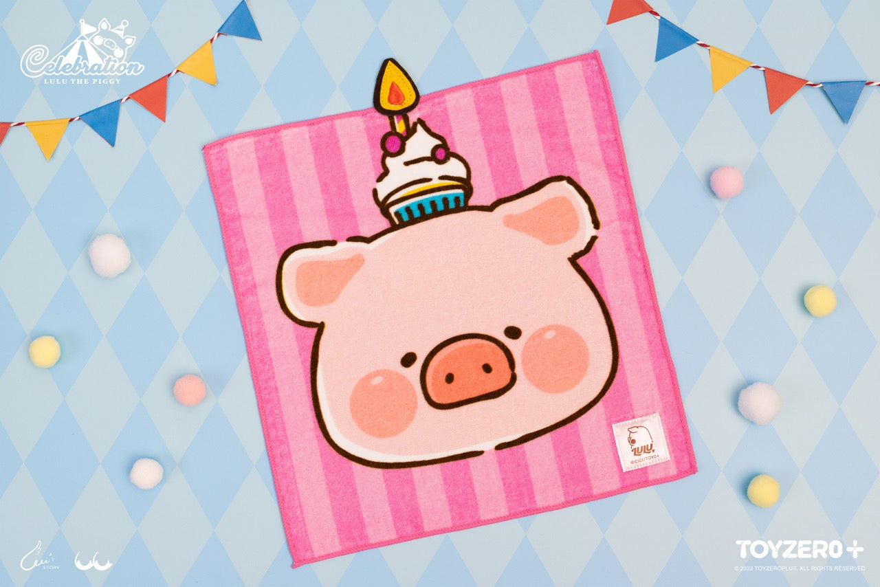 LuLu The Piggy Celebration - Birthday cake Handkerchief 罐頭豬 LuLu 歡樂時光- 生日蛋糕手帕"