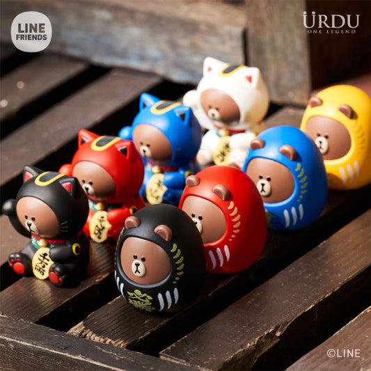 URDU - FUKUHEYA GOOD LUCK BROWN Blind Box 福部屋招財貓 LINE FRIENDS