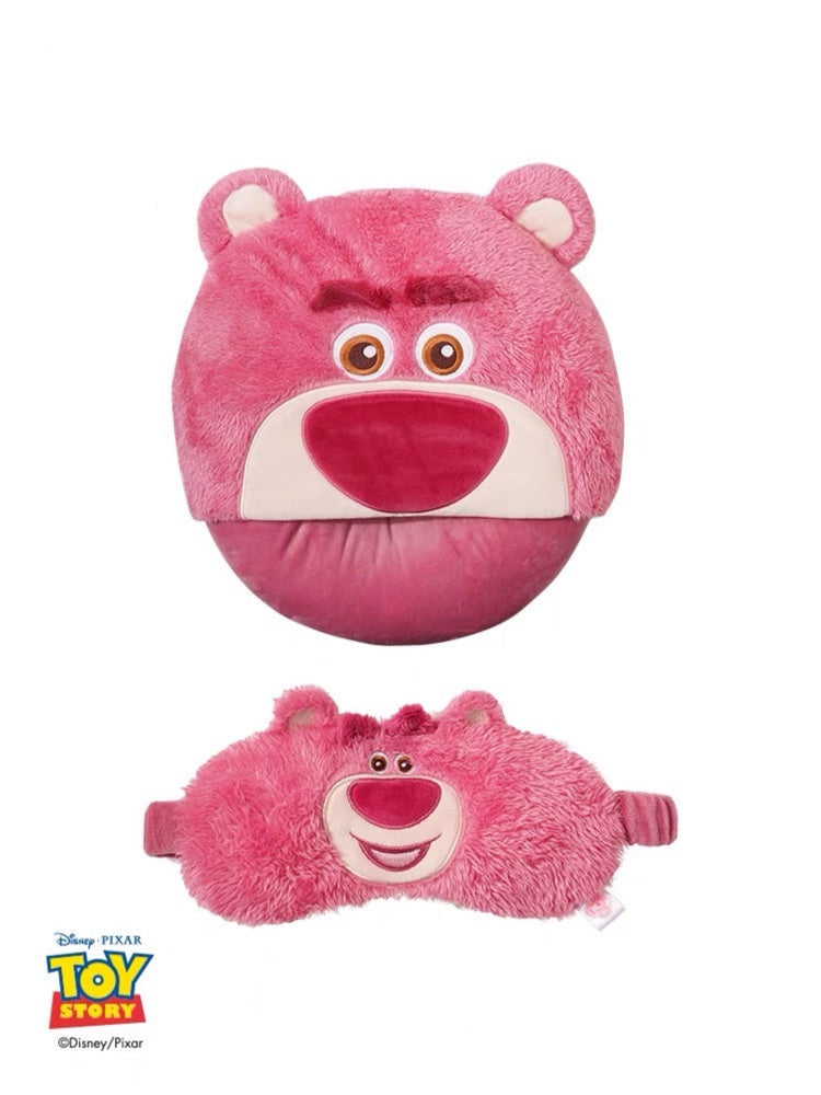 Lotso Bear Hooded Neck Pillow with Eye Mask