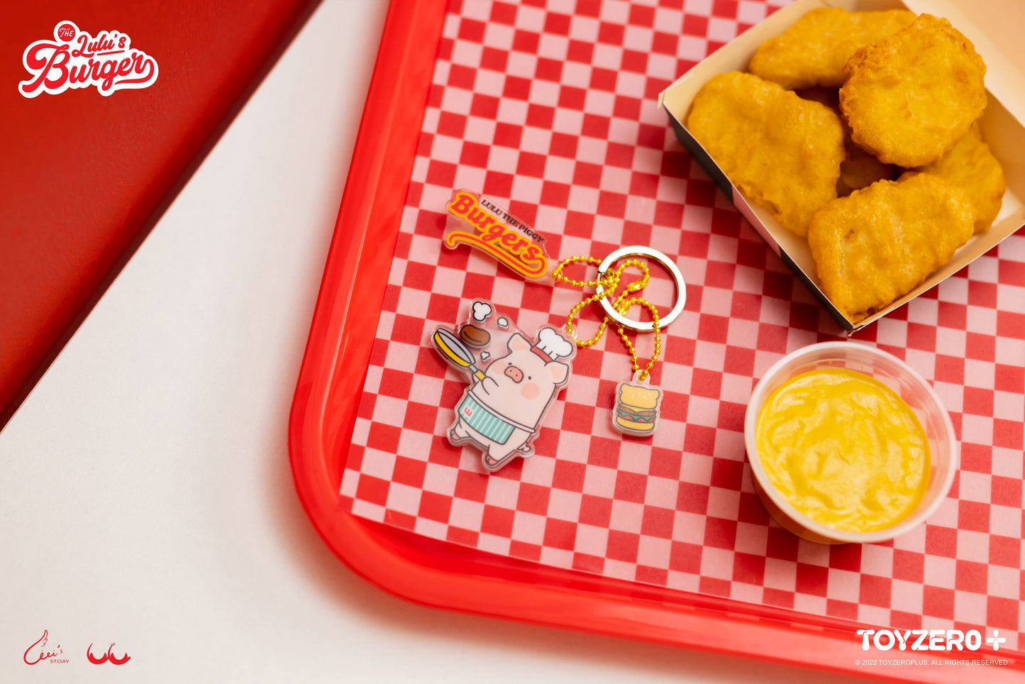 LuLu the Piggy Burger Keychain - Chef LuLu