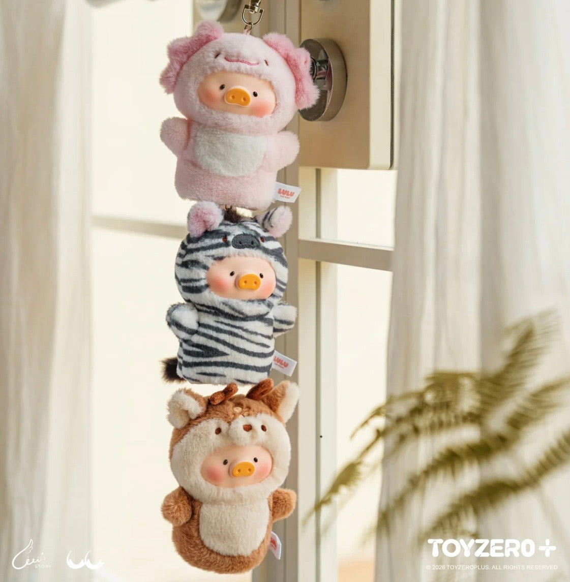 LuLu the Piggy Animal Party Vol.2 Cutest Butler PVC Face Plush Key Cover Keychain (Blind Box)