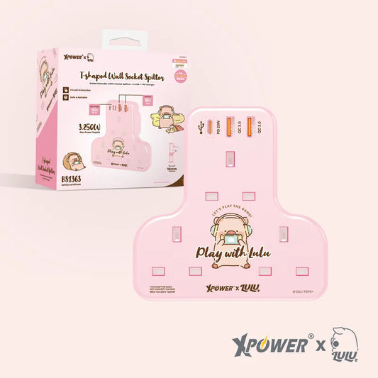 XPower x Lulu the piggy T-shaped Wall Socket Splitter