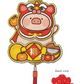 LuLu the Piggy CNY 2024 迷你咭牌彈彈吊飾