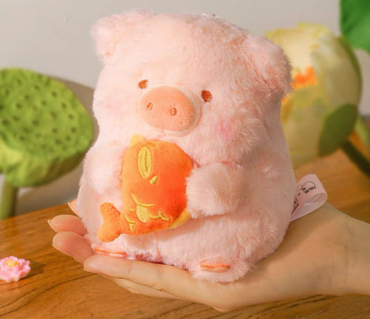 LuLu the Piggy Lucky Fish Sitting LuLu Plush Keychain