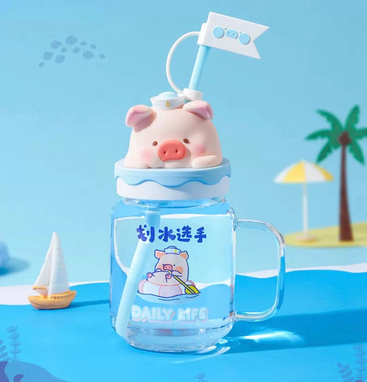 LuLu the Piggy Ocean Glass