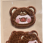 LuLu the Piggy Bear & Sheep - 5 x 5 cm Die-cut Fluffy Sticker (Bear)