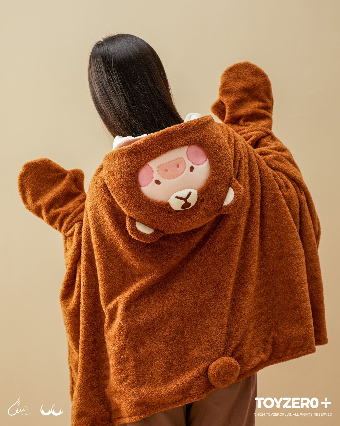 LuLu the Piggy Costume Series -  Blanket with Hat (Bear) 罐頭豬LuLu 變裝系列 - 連帽空調毯 (豬熊)