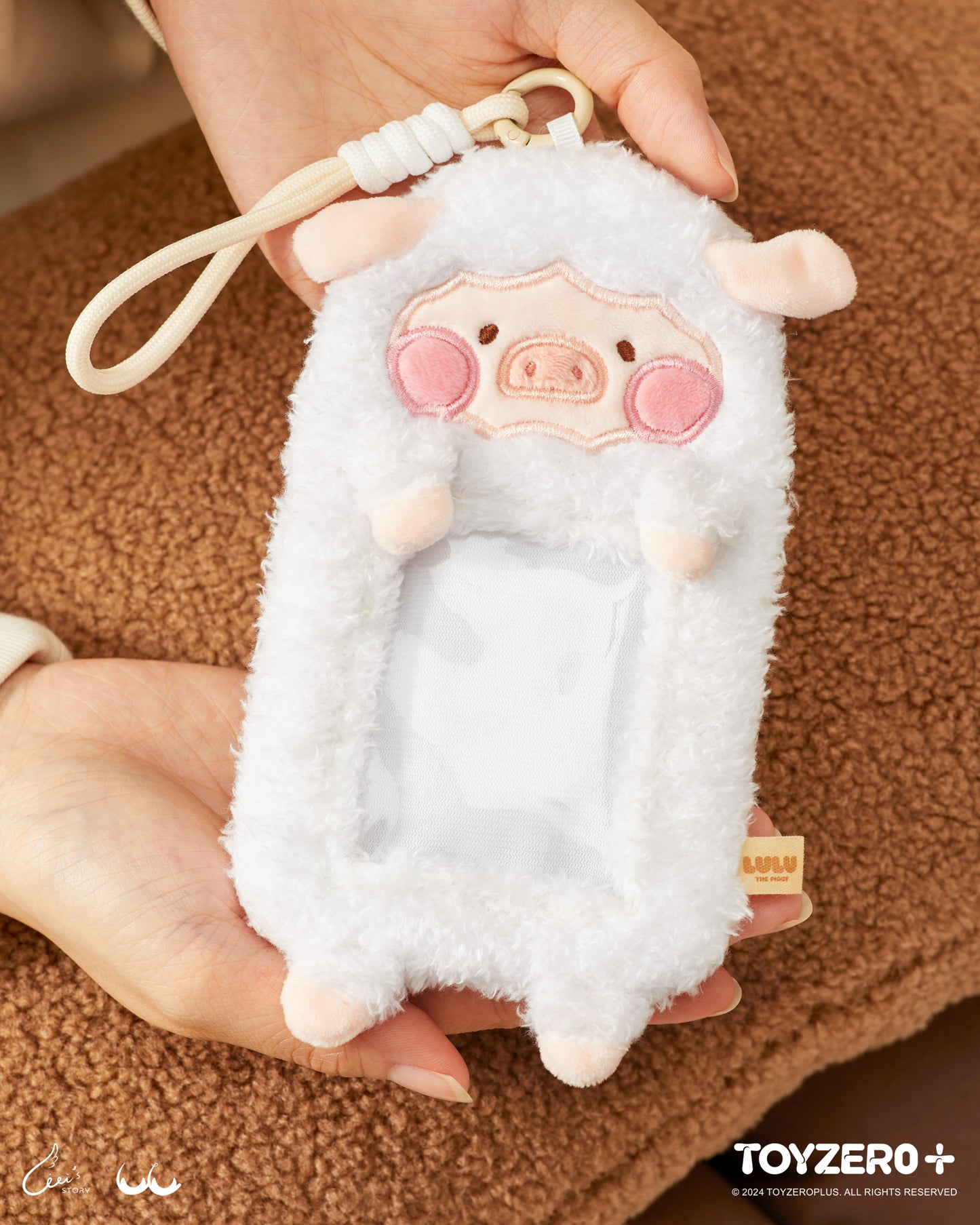 LuLu the Piggy Costume Series - Photocard Holder Keyring (Sheep) 罐頭豬LuLu è®?裝系å?? - æ¯?絨卡å¥? (豬ç¾?)