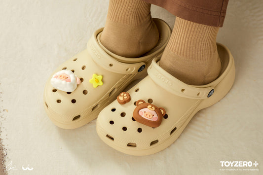 LuLu the Piggy Costume Series - Shoes Charms (Sheep Set) 罐頭豬LuLu è®?裝系å?? - é??è?± (豬ç¾?å¥?裝)