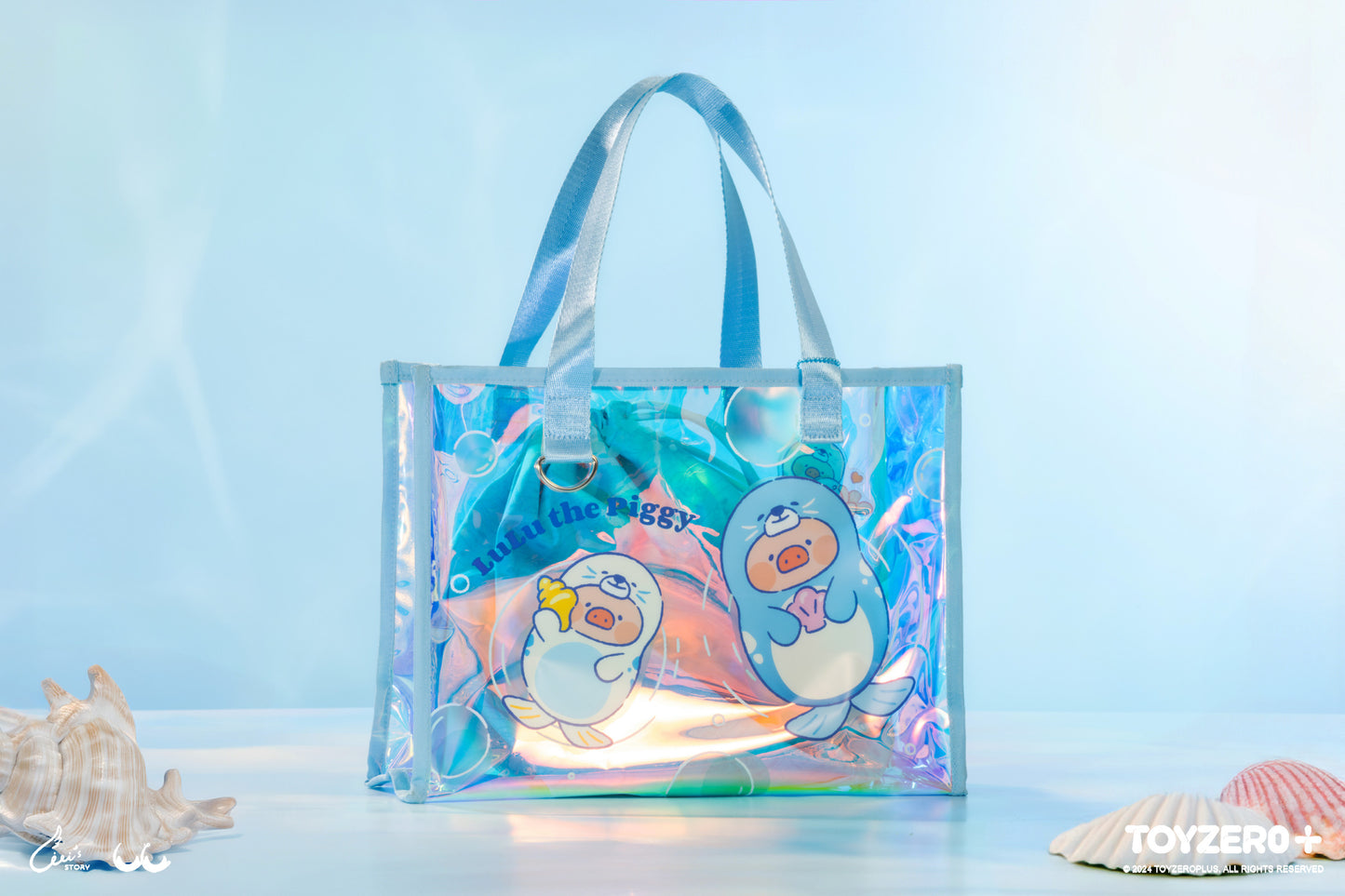 LuLu the Piggy Ocean  - PVC Tote Bag (with rope bag)