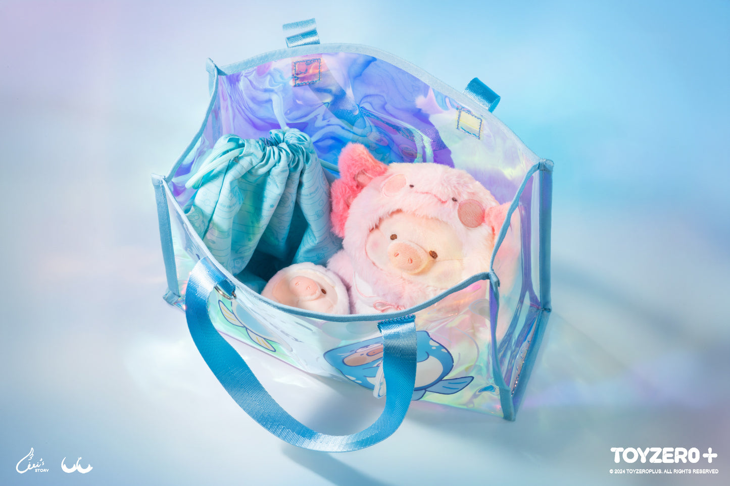 LuLu the Piggy Ocean  - PVC Tote Bag (with rope bag)