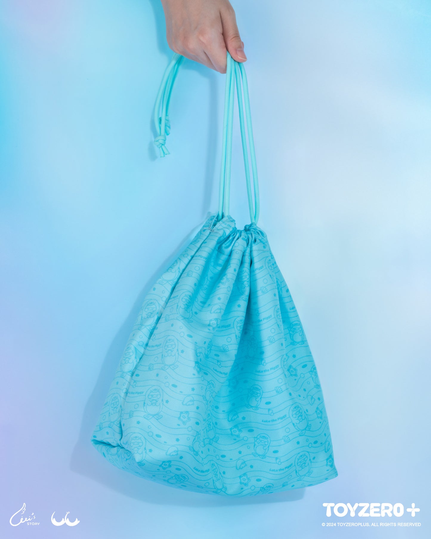 LuLu the Piggy Ocean  - PVC Tote Bag (with rope bag)