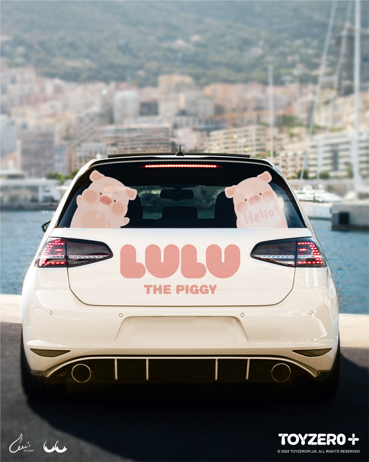 LuLu the Piggy Generic - Car Sticker (Make it foggy ver.)