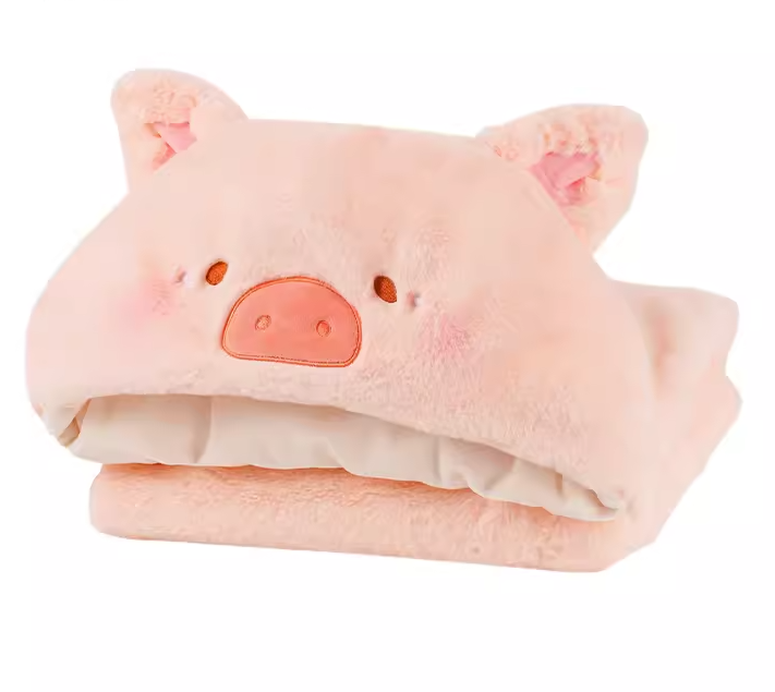 LuLu the Piggy Foldable Hooded Blanket