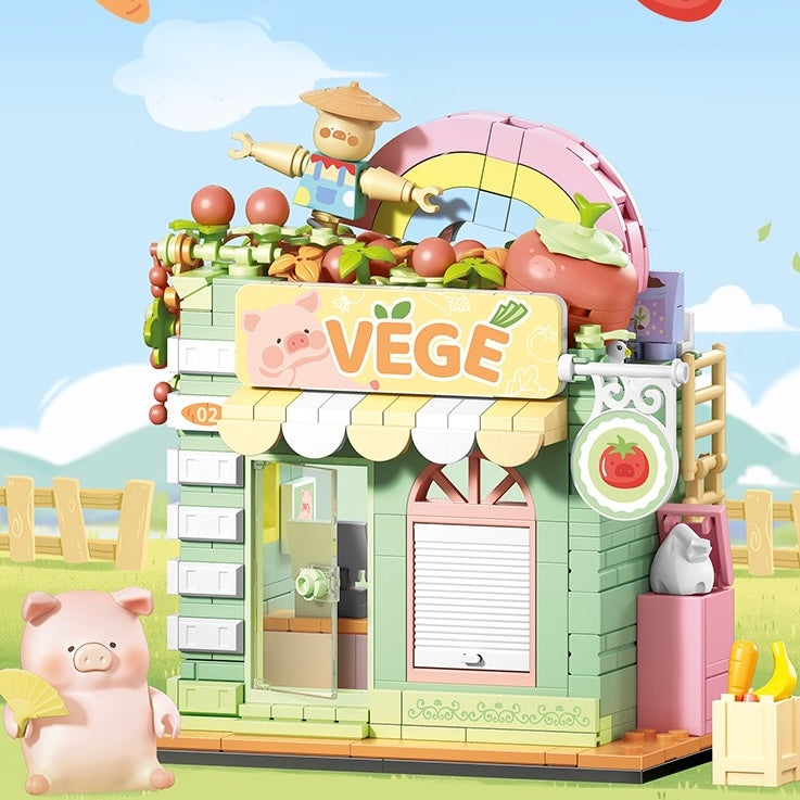 LuLu the Piggy Shopping Street series Building Bricks Toy