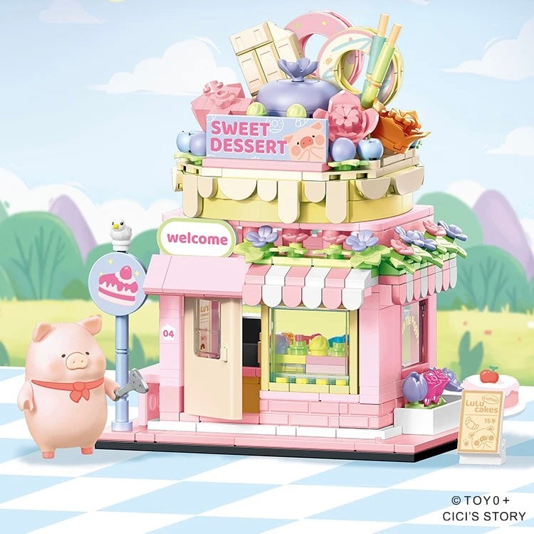 LuLu the Piggy Shopping Street series Building Bricks Toy