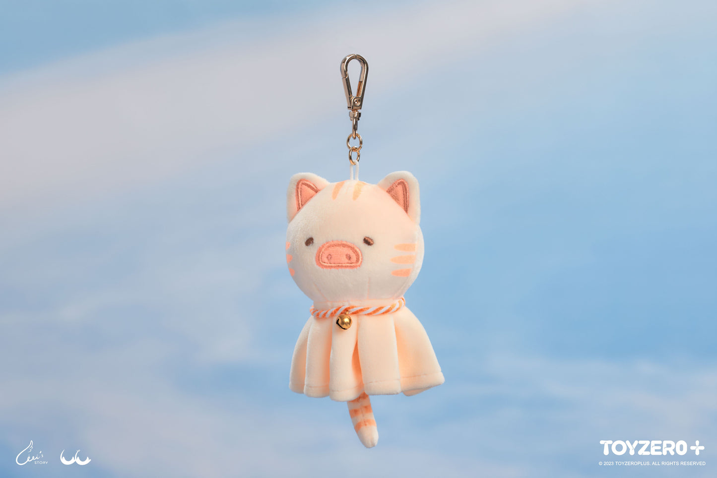 LuLu the Piggy Find Your Way - Kitty Teru Teru Bozu 10cm Plush Keychain 罐頭豬LuLu 旅行系列 - 豬咪晴天娃娃10cm 毛絨匙扣