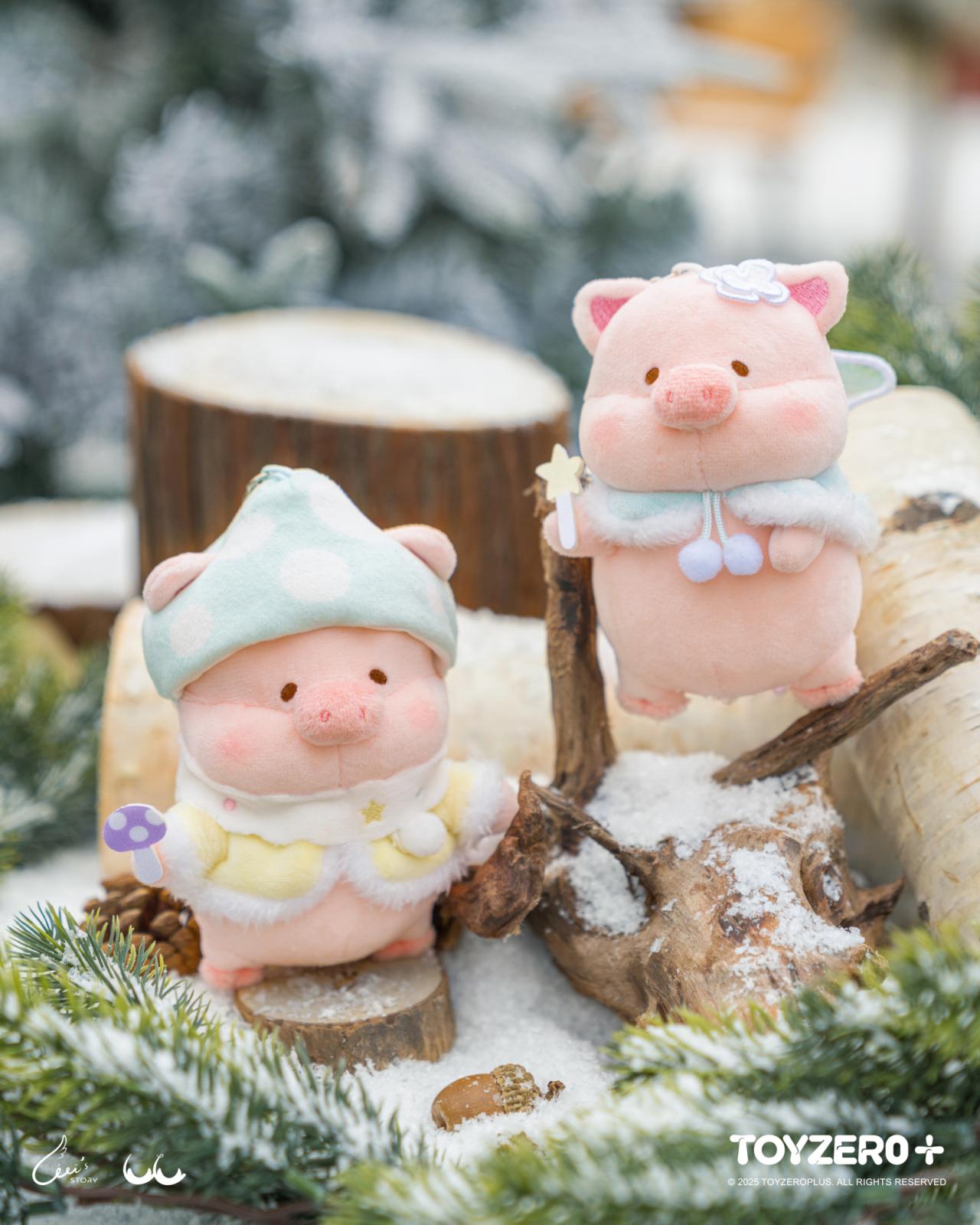 LuLu the Piggy Winter Series - Mushroom Elf Lu Plush Keychain