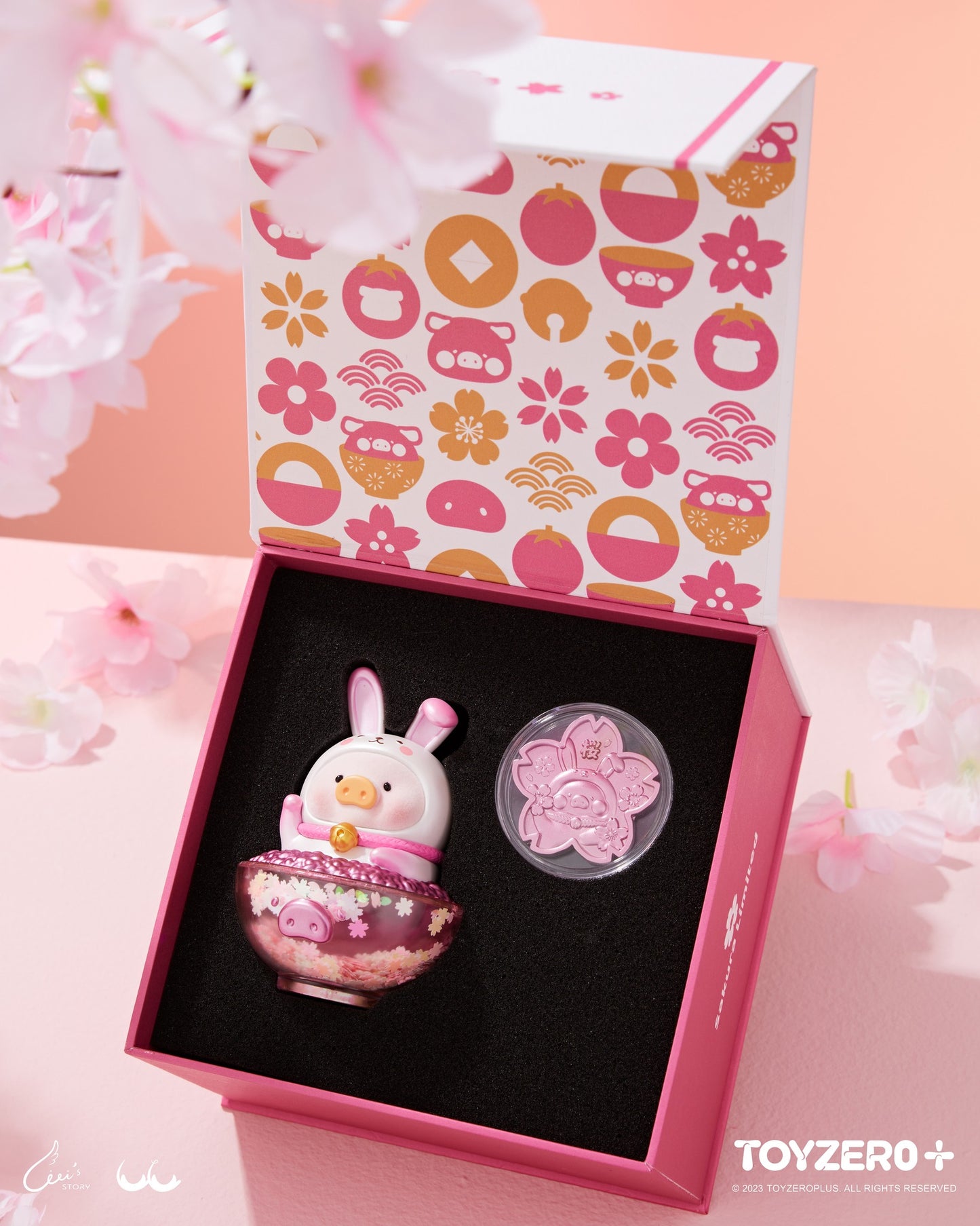 [Exclusive] 罐頭豬LuLu 衣食無憂金飯碗 - 櫻花限定款 LuLu the Piggy Rabbit Golden Bowl - Sakura Edition