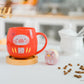 LuLu Lucky Cat Series Ceramic Mug with Wooden Coaster Set