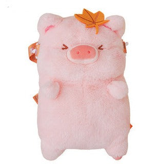 Lulu the Piggy Hot Water Bottle with Plush Cover and Strap
