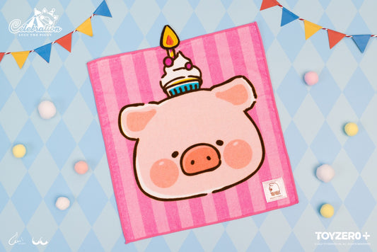 LuLu The Piggy Celebration - Birthday cake Handkerchief  罐頭豬 LuLu 歡樂時光-   生日蛋糕手帕"
