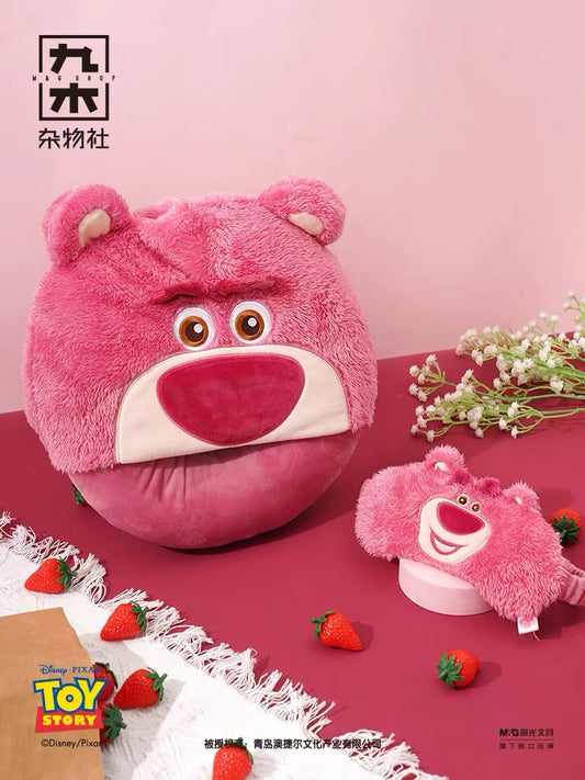 Lotso Bear Hooded Neck Pillow with Eye Mask