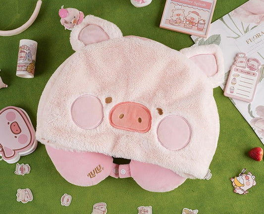 Lulu the Piggy Hood with Neck Pillow