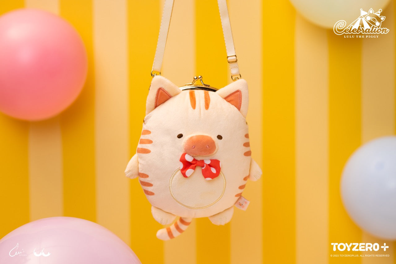 LuLu The Piggy Celebration - Kitty Plush Coin Bag 罐頭豬 LuLu 經典系列 - 豬咪小散紙袋連孭繩