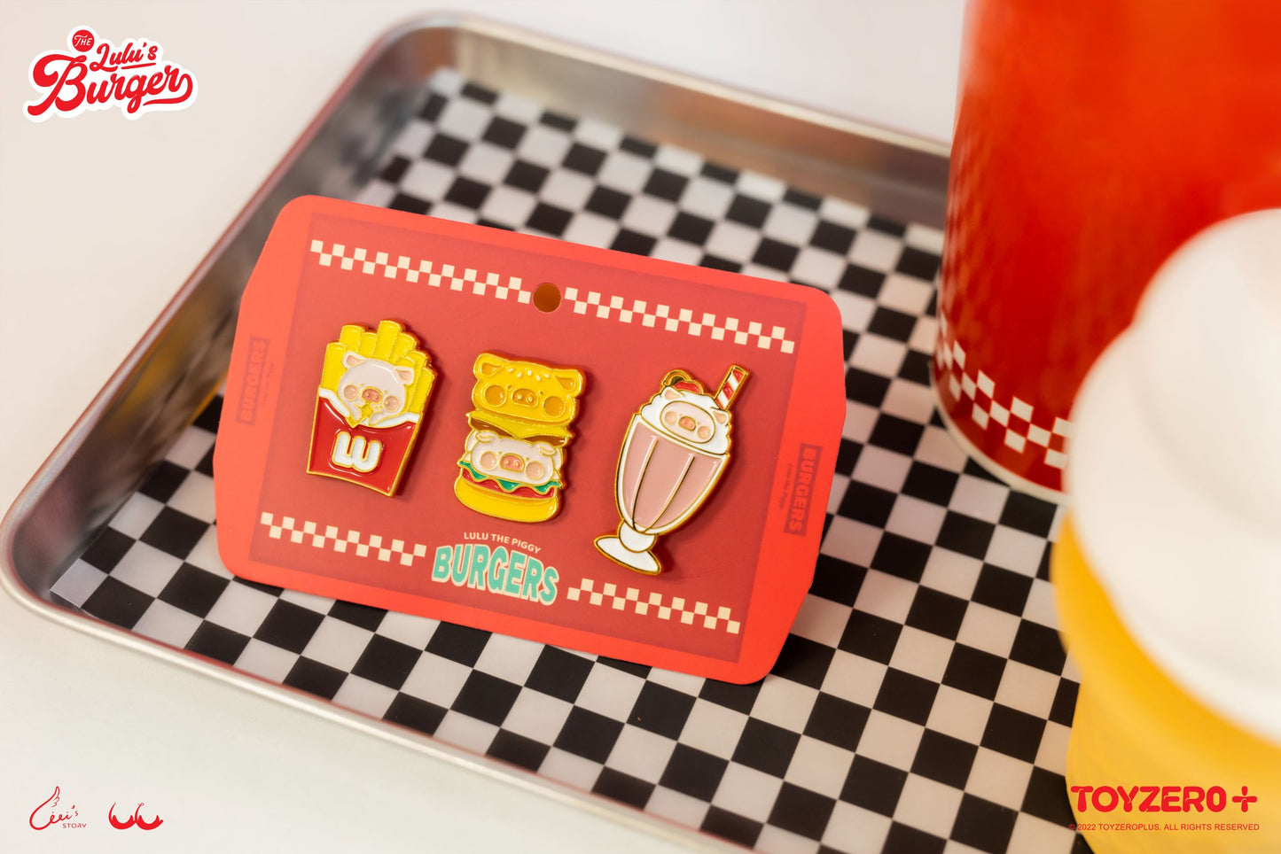 LuLu the Piggy Burger Pin Set