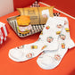 LuLu the Piggy Burger Socks - White